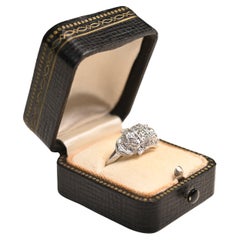 Anillo geométrico vintage de diamantes (aprox. 0,10 quilates), platino, circa 1950
