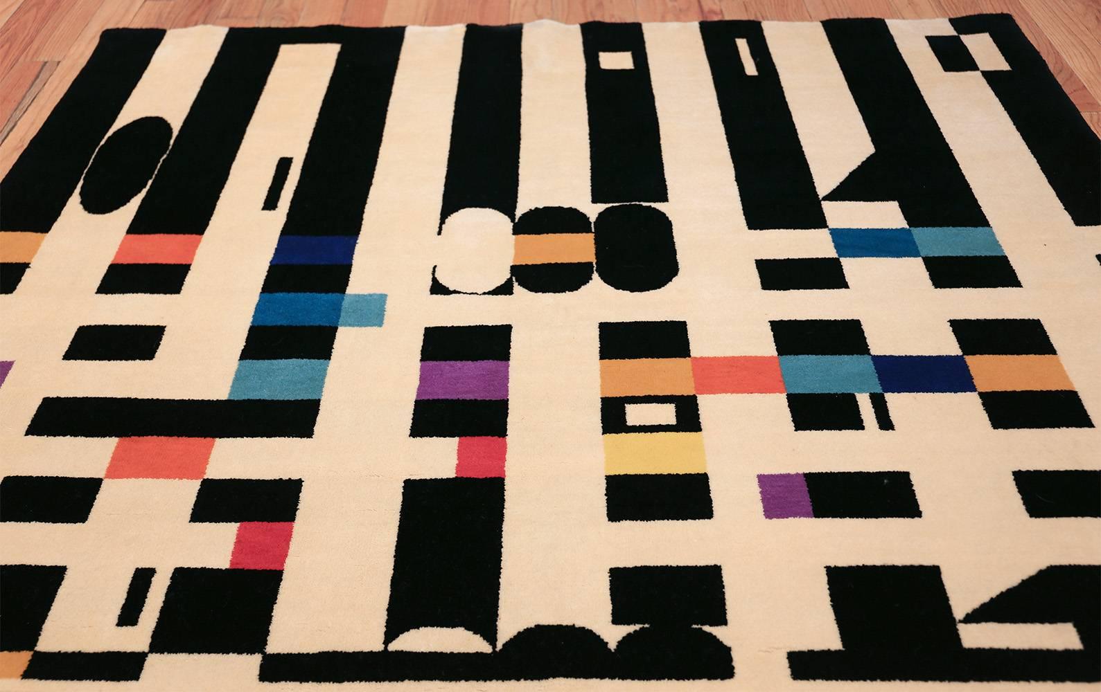 Vintage Geometric Israeli Rug by Yaacov Agam. Size: 5 ft 7 in x 7 ft 1 in In Excellent Condition In New York, NY