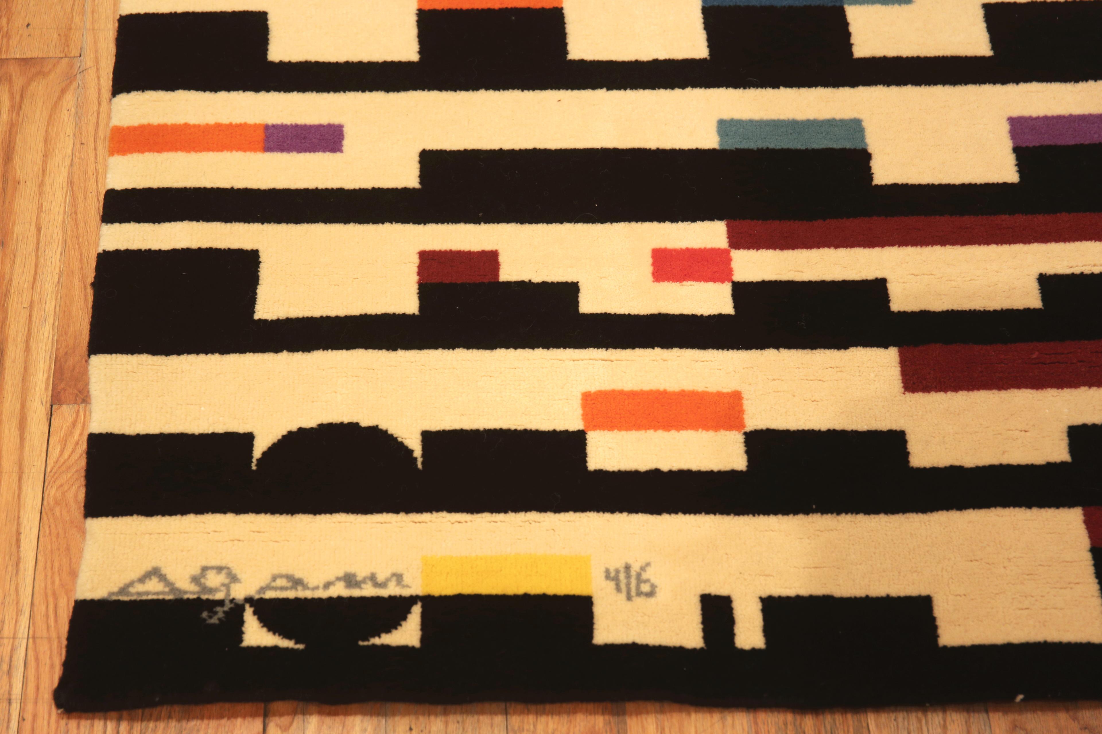 Other Vintage Israeli Rug By Yaacov Agam. 5 ft 11 in x 7 ft 3 in For Sale