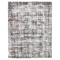 Vintage Geometric Ivory Red Distressed Wool Rug 9'8''x12'' (Tapis de laine géométrique ivoire rouge)