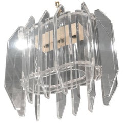 Vintage Geometric Lucite Chandelier