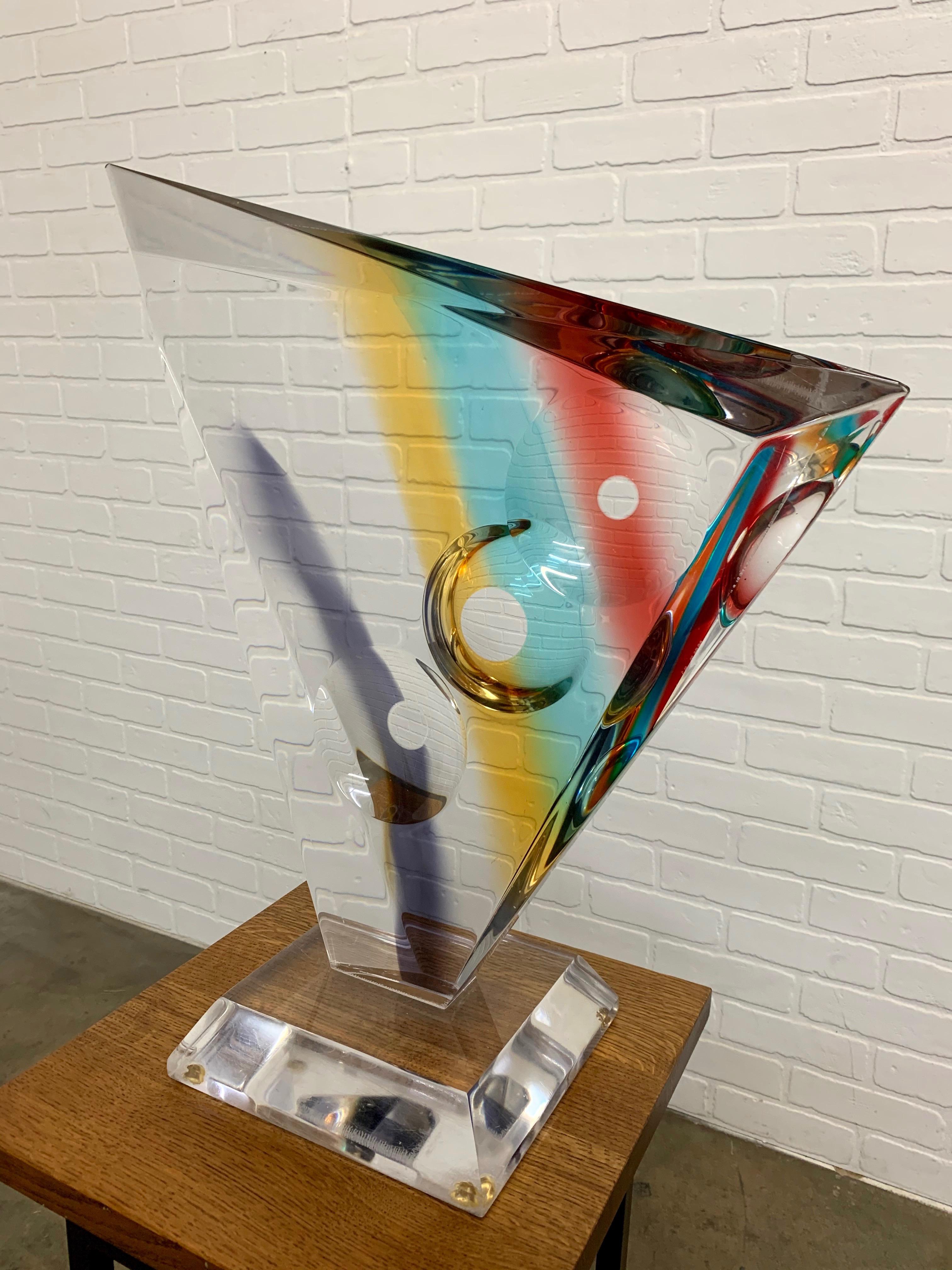 Vintage Geometric Lucite Sculpture 1