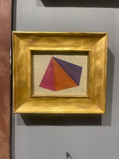 Pintura al óleo al pastel geométrica vintage de la Galería Deschamps, París