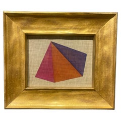 Pintura al óleo al pastel geométrica vintage de la Galería Deschamps, París