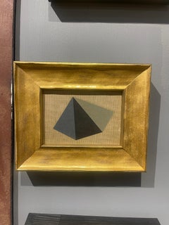 Pintura al óleo al pastel geométrica vintage de la Galería Deschamps, París