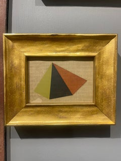 Pintura al óleo al pastel geométrica vintage de la Galería Deschamps, París