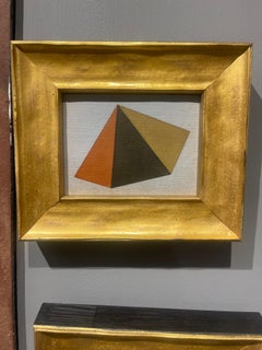 Pintura al óleo al pastel geométrica vintage de la Galería Deschamps, París