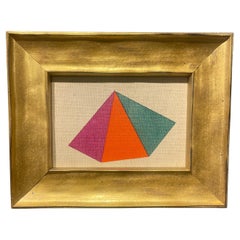 Pintura al óleo al pastel geométrica vintage de la Galería Deschamps, París