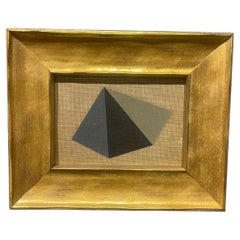 Pintura al óleo al pastel geométrica vintage de la Galería Deschamps, París