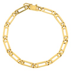 Vintage Geometric Openwork Link Bracelet in Yellow Gold, 1970s