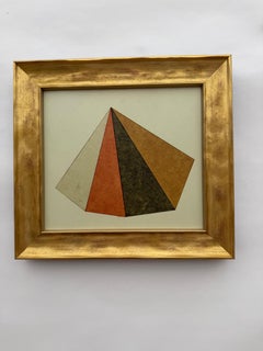 Vintage Geometric Pyramid Oil Pastel on Paperboard