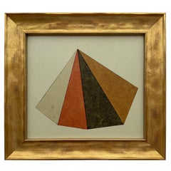 Vintage Geometric Pyramid Oil Pastel on Paperboard