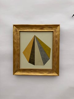 Pirámide geométrica vintage Pintura al óleo y pastel sobre cartón
