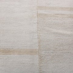 Vintage Geometric Striped Beige and Off-White Wool Kilim Rug by Rug & Kilim