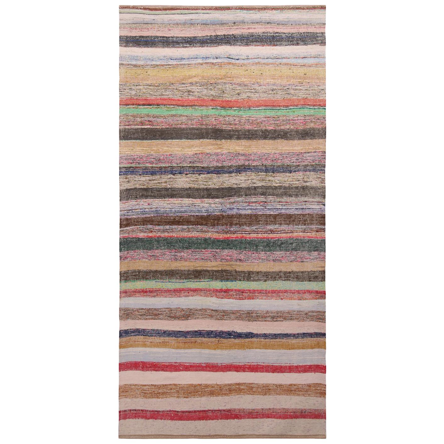 Rug and Kilim’s Patchwork Beige and MultiColor Wool Kilim Rug at 1stDibs