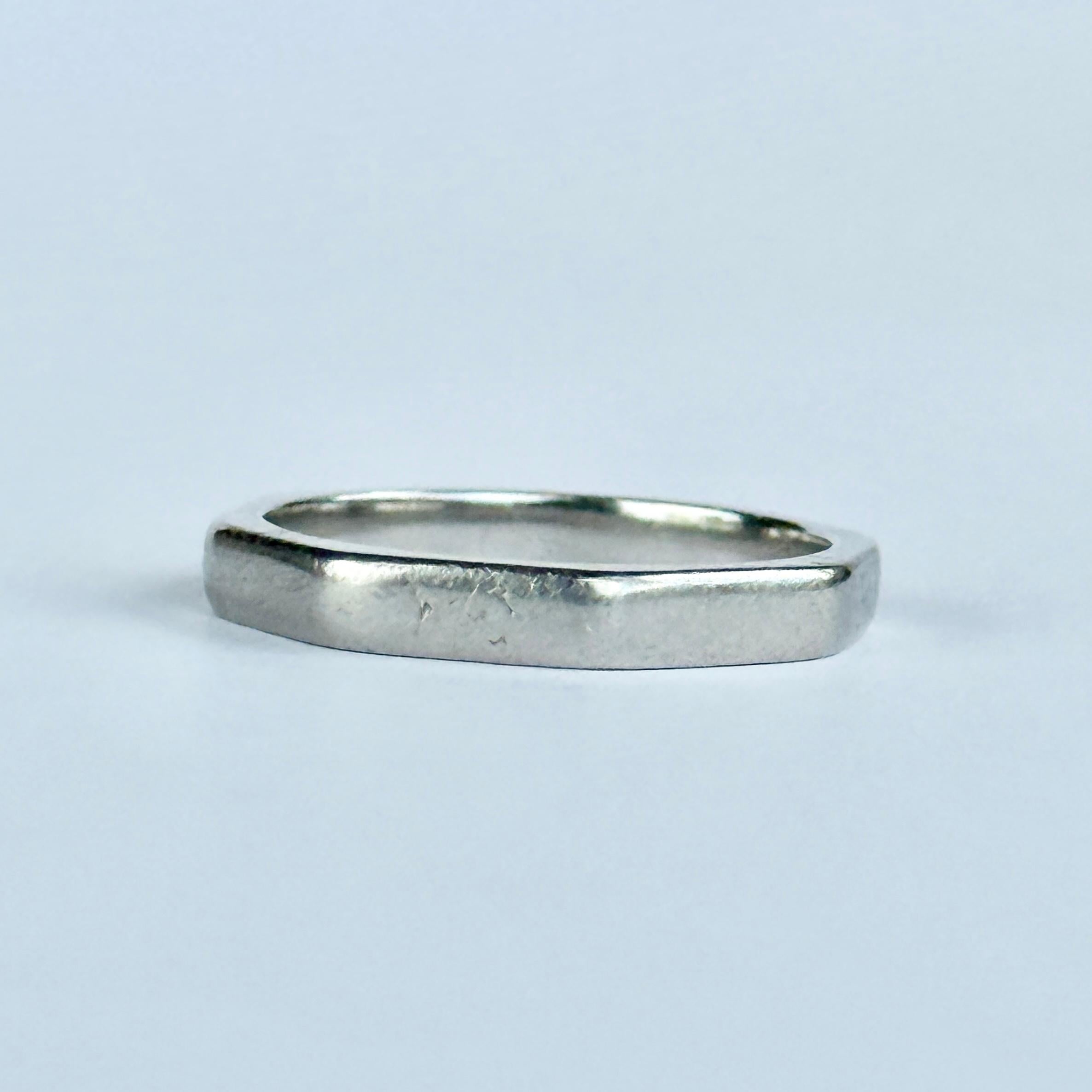 Vintage Geometrische Stil Platin Band im Zustand „Gut“ im Angebot in Chipping Campden, GB