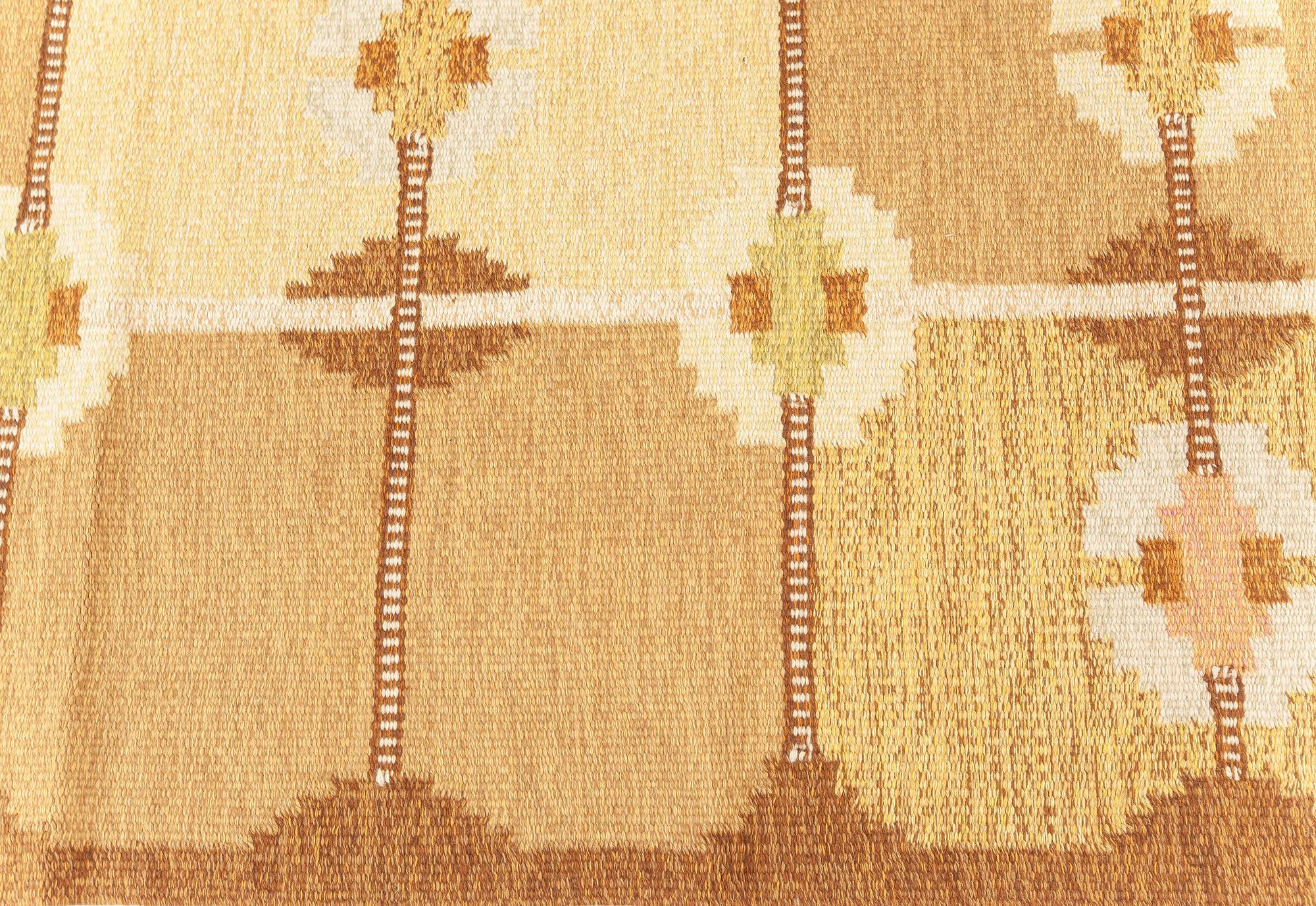 Geometrischer schwedischer Vintage-Teppich von Ingegerd Silow (Moderne der Mitte des Jahrhunderts) im Angebot
