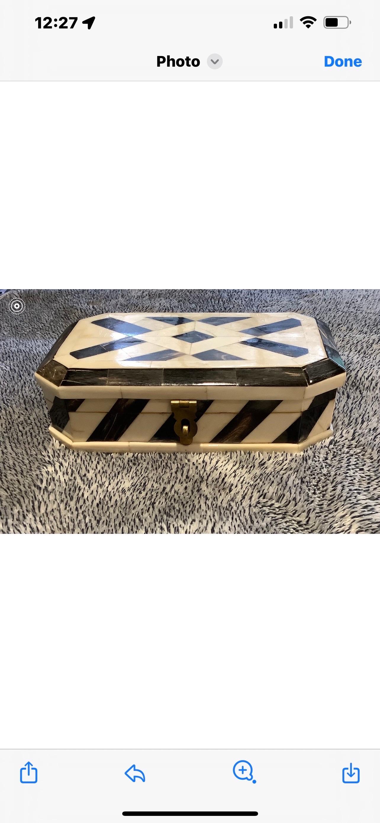 Caja de hueso teselada geométrica vintage en venta 3