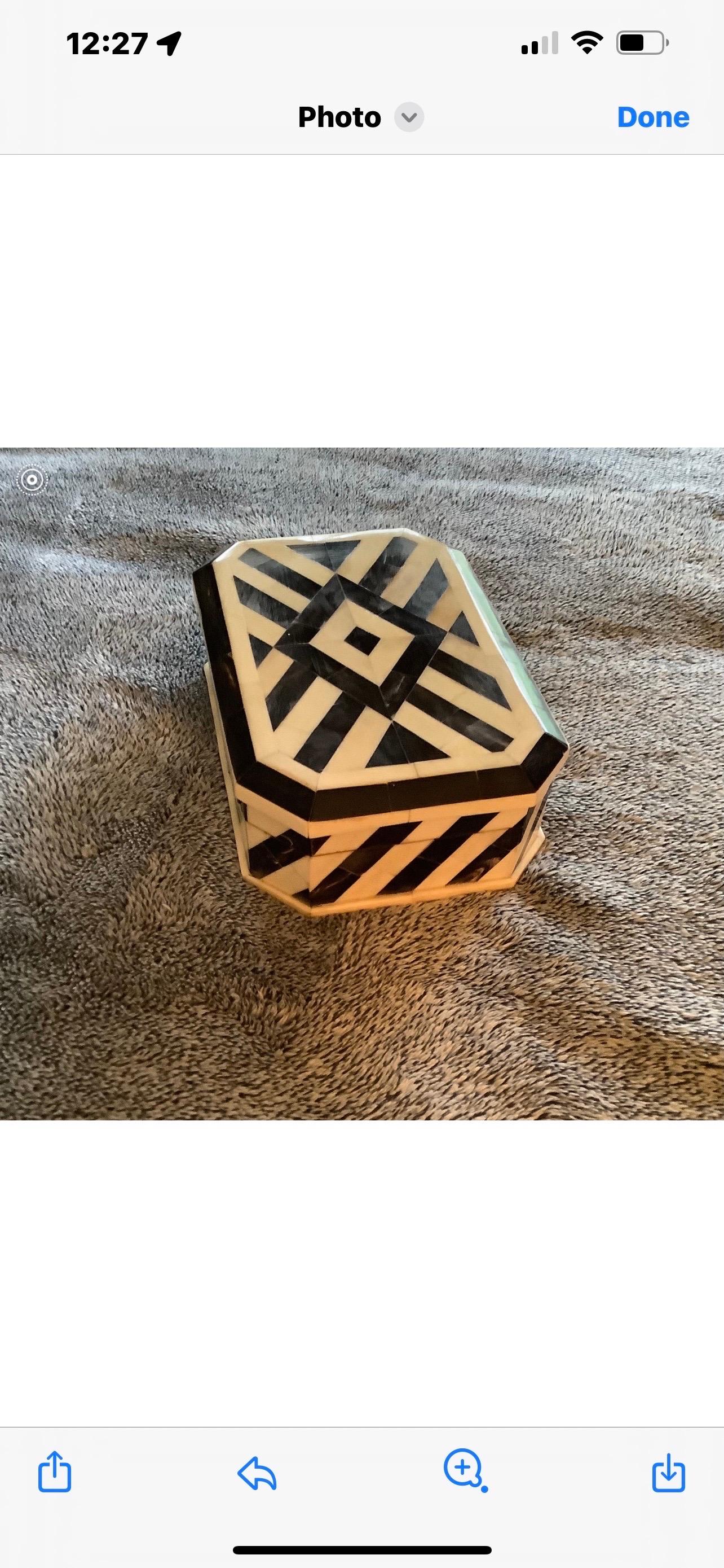Caja de hueso teselada geométrica vintage siglo XX en venta