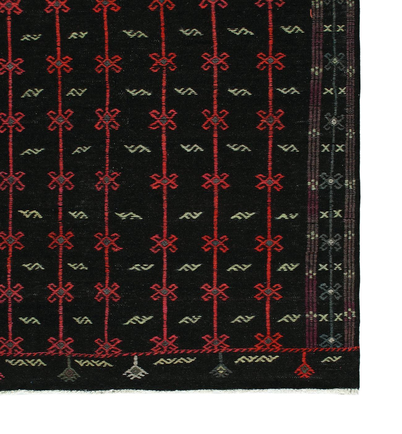 Early 20th Century Vintage Geometric Tribal Turkish Rug  For Sale