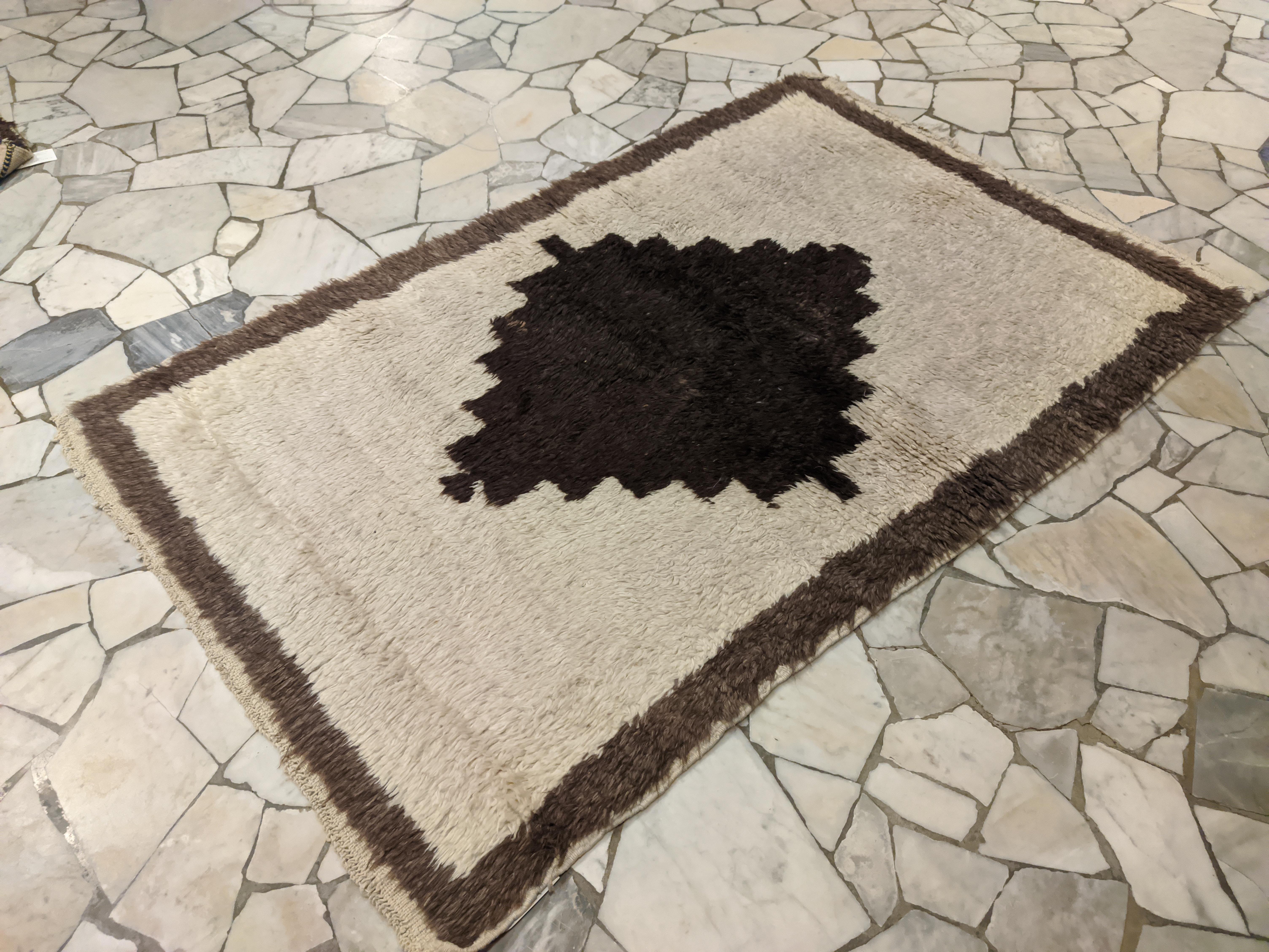 Turkish Vintage Geometric Tulu Rug For Sale