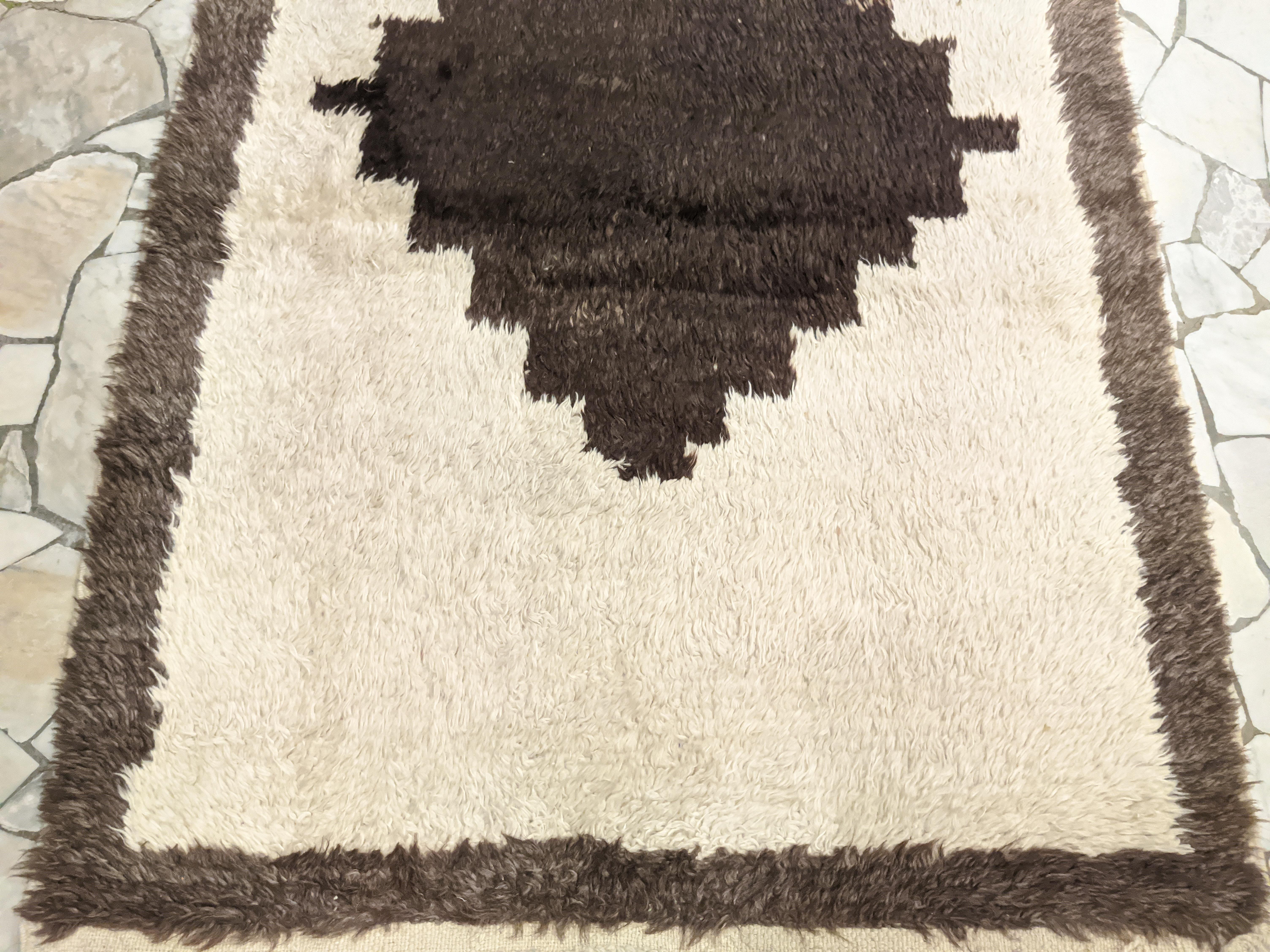 Wool Vintage Geometric Tulu Rug For Sale