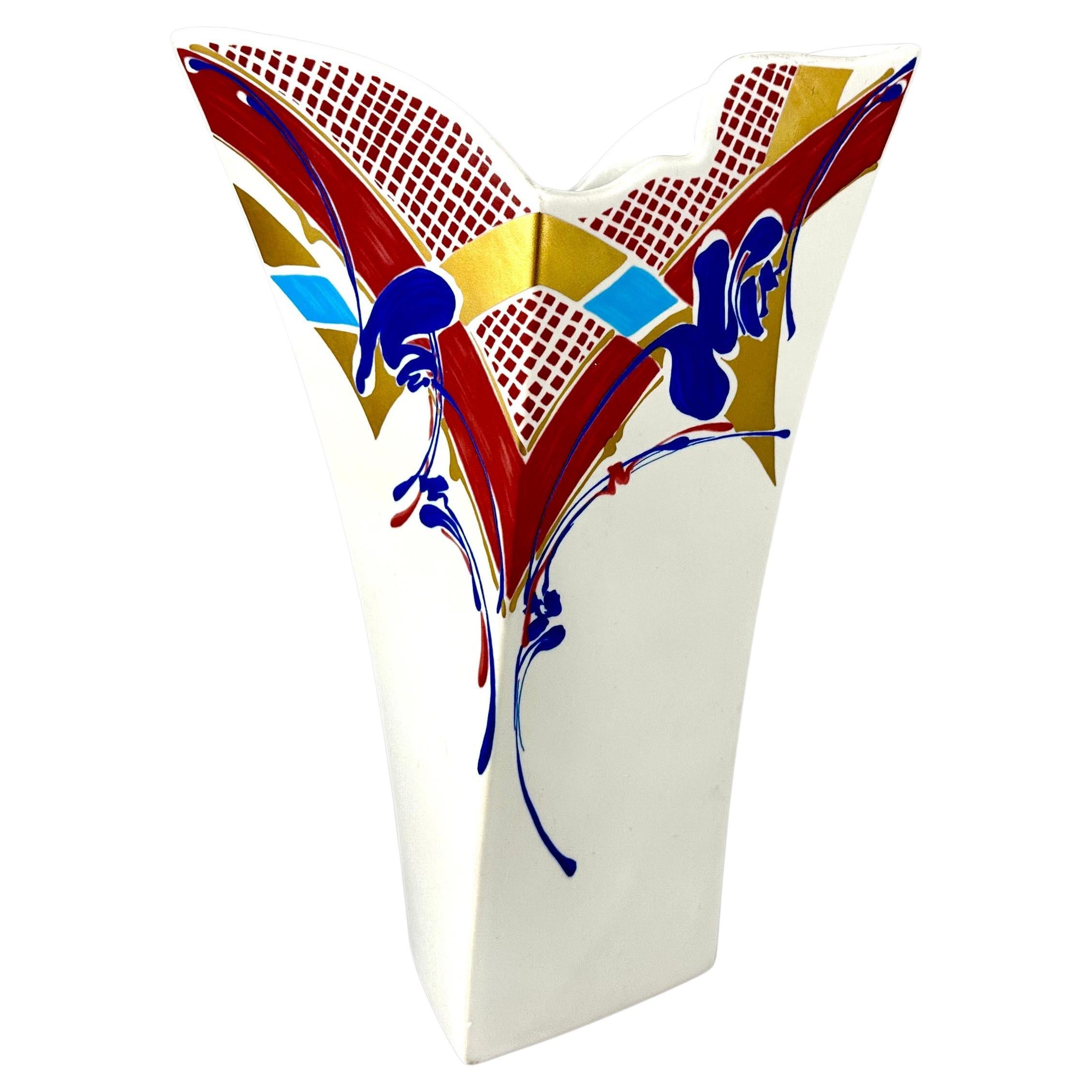 Vase géométrique vintage en porcelaine Rosenthal Studio Line, Allemagne en vente