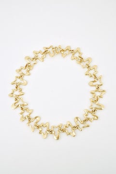 Vintage Georg Jensen 18 Karat Yellow Gold Splash Necklace Henning Koppel