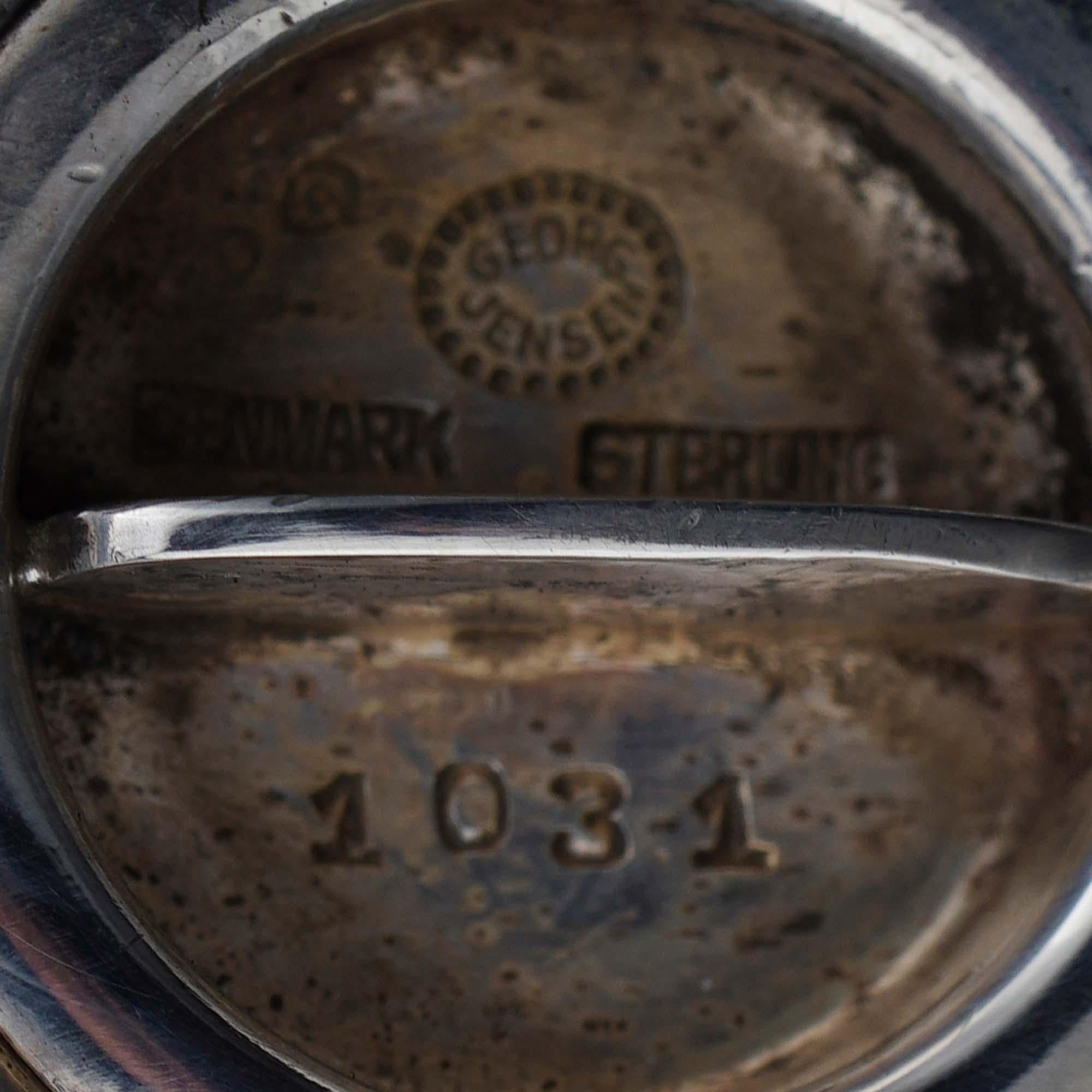 Paire de salières et poivrières vintage Georg Jensen 925 en argent sterling, série Nr. 1031 Bon état - En vente à Braintree, GB