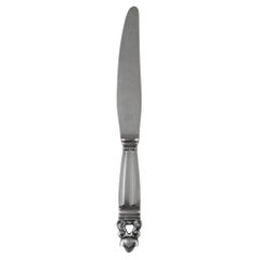 Vintage Georg Jensen Acorn Sterling Silver Dinner Knife Short Handle 013