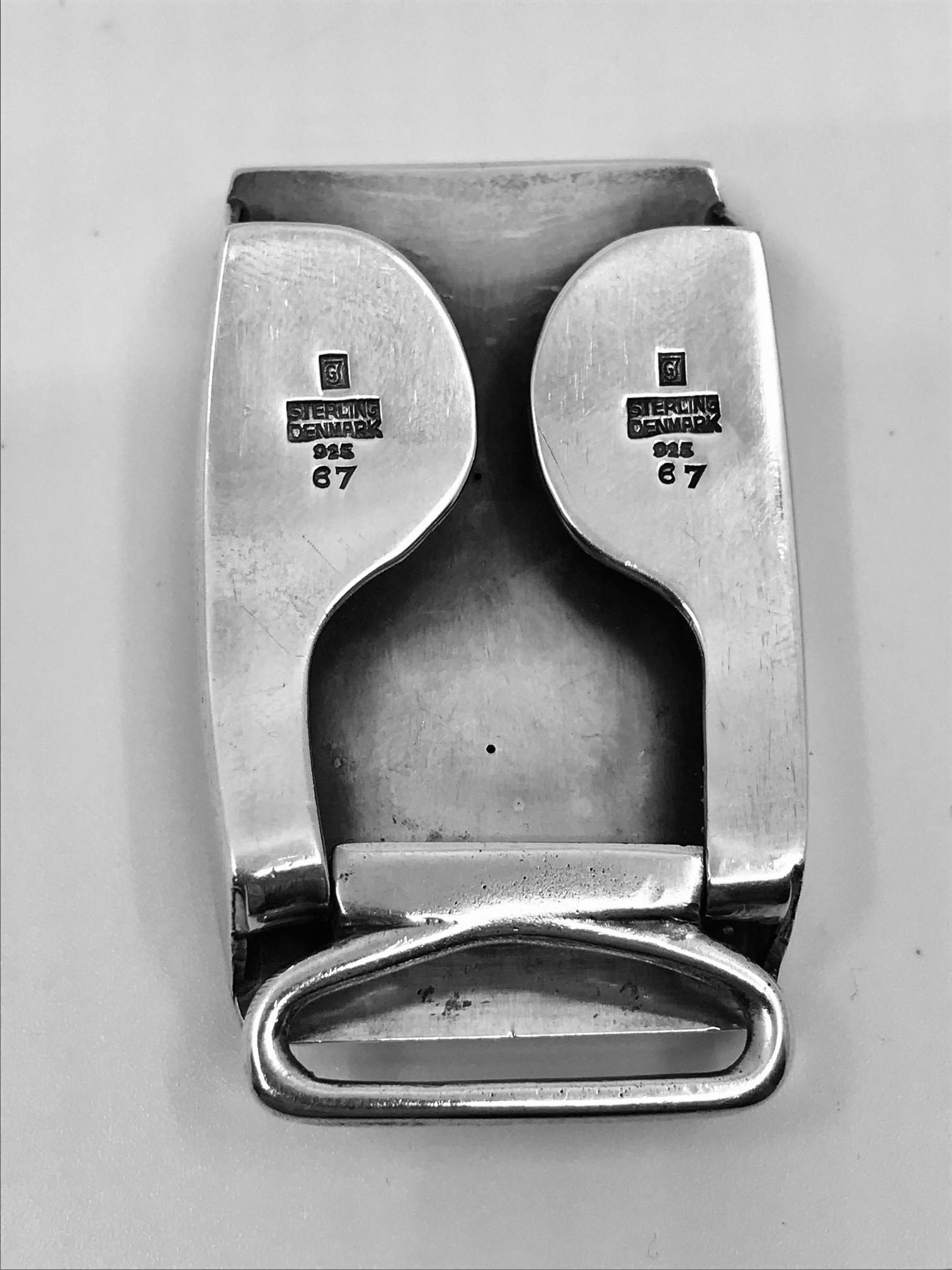 Vintage Georg Jensen Belt Buckle # 67 In Good Condition For Sale In Hellerup, DK
