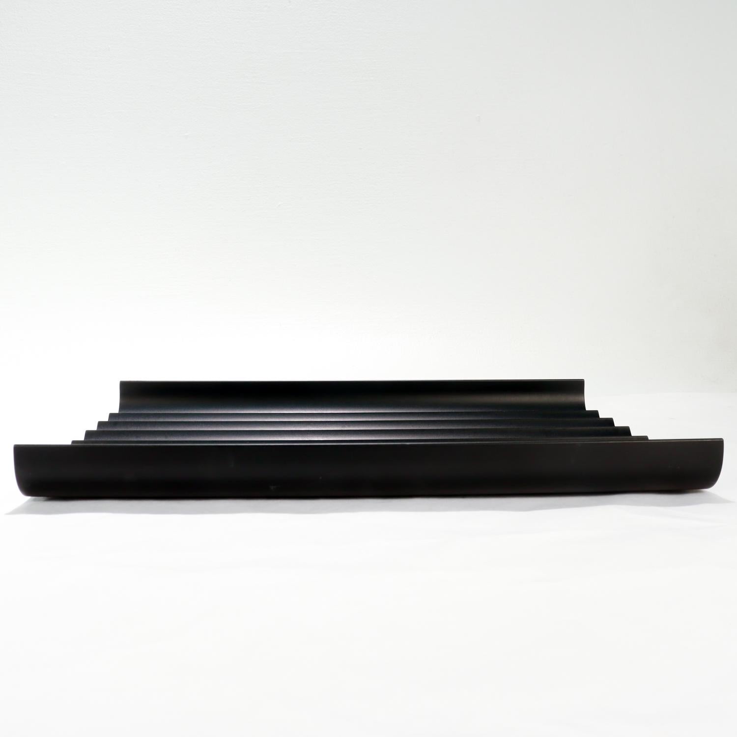 Aluminium Vintage Georg Jensen Black Pen Tray or Desk Organizer en vente