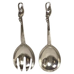 Set di forchette e cucchiai in argento sterling Georg Jensen Blossom, vintage, anni '30