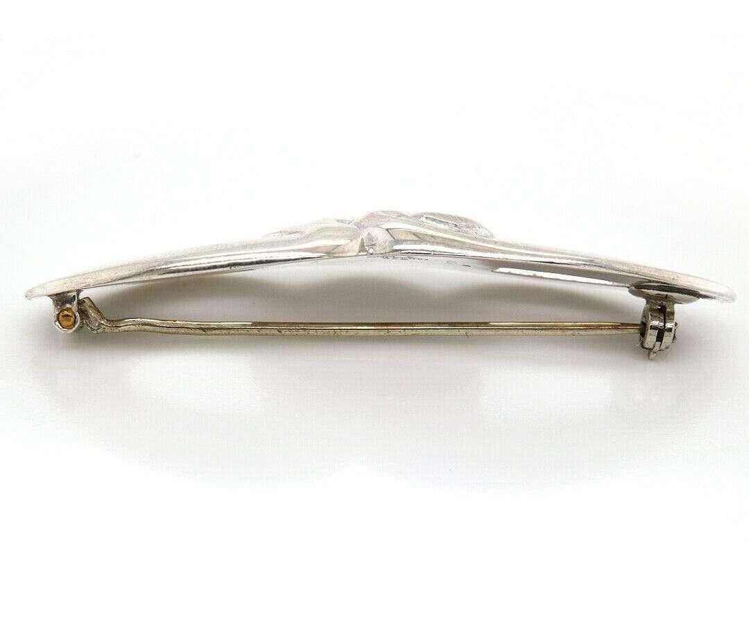 Vintage Georg Jensen Bow Brooch in Sterling Silver For Sale 1