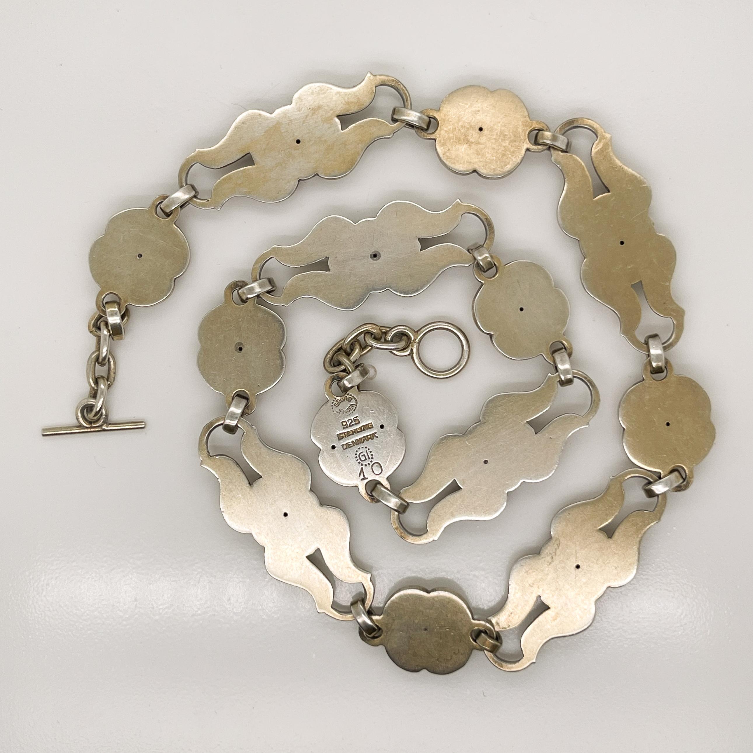 Vintage Georg Jensen Danish Sterling Silver Choker Necklace No. 10 4