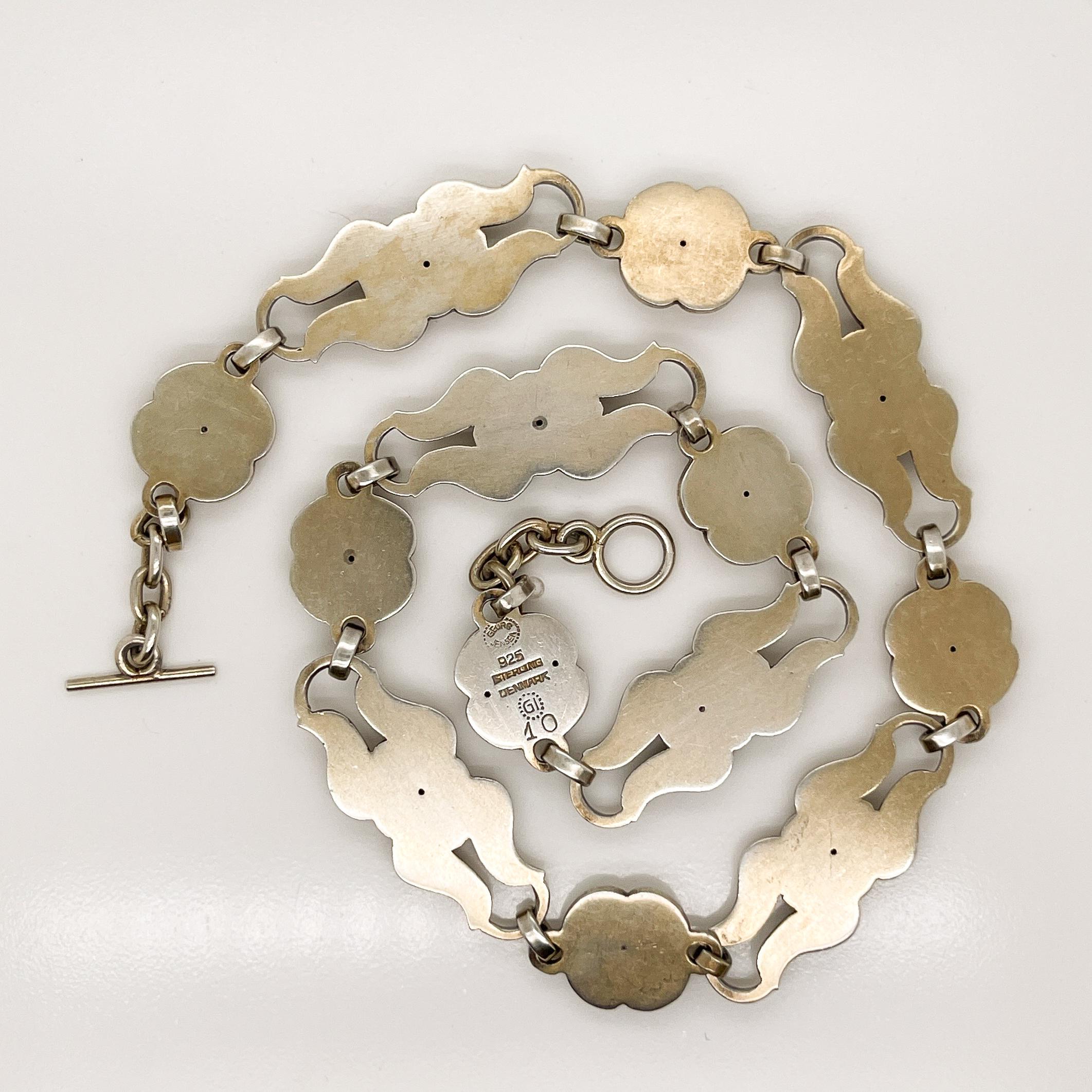 Vintage Georg Jensen Danish Sterling Silver Choker Necklace No. 10 5