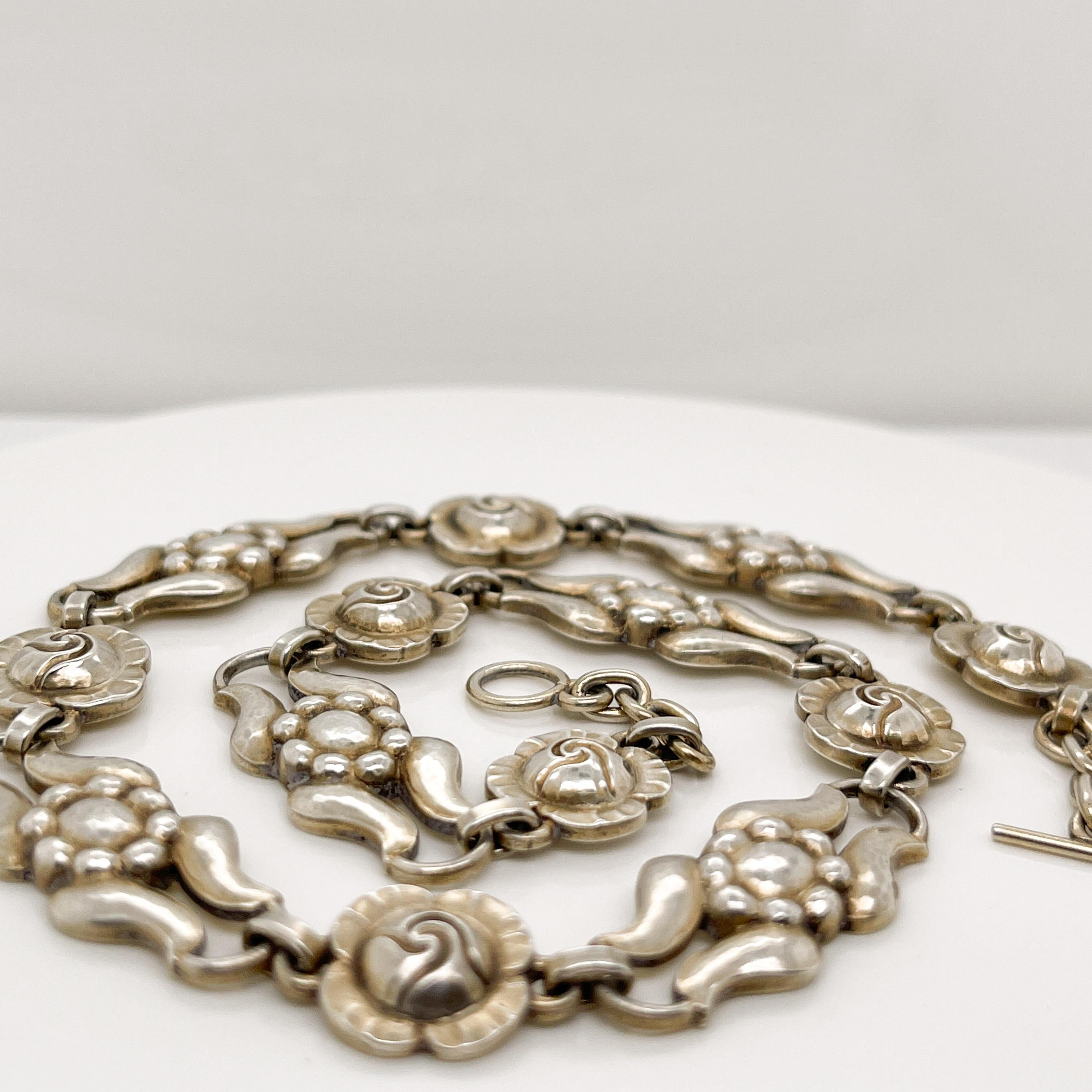Women's Vintage Georg Jensen Danish Sterling Silver Choker Necklace No. 10 For Sale