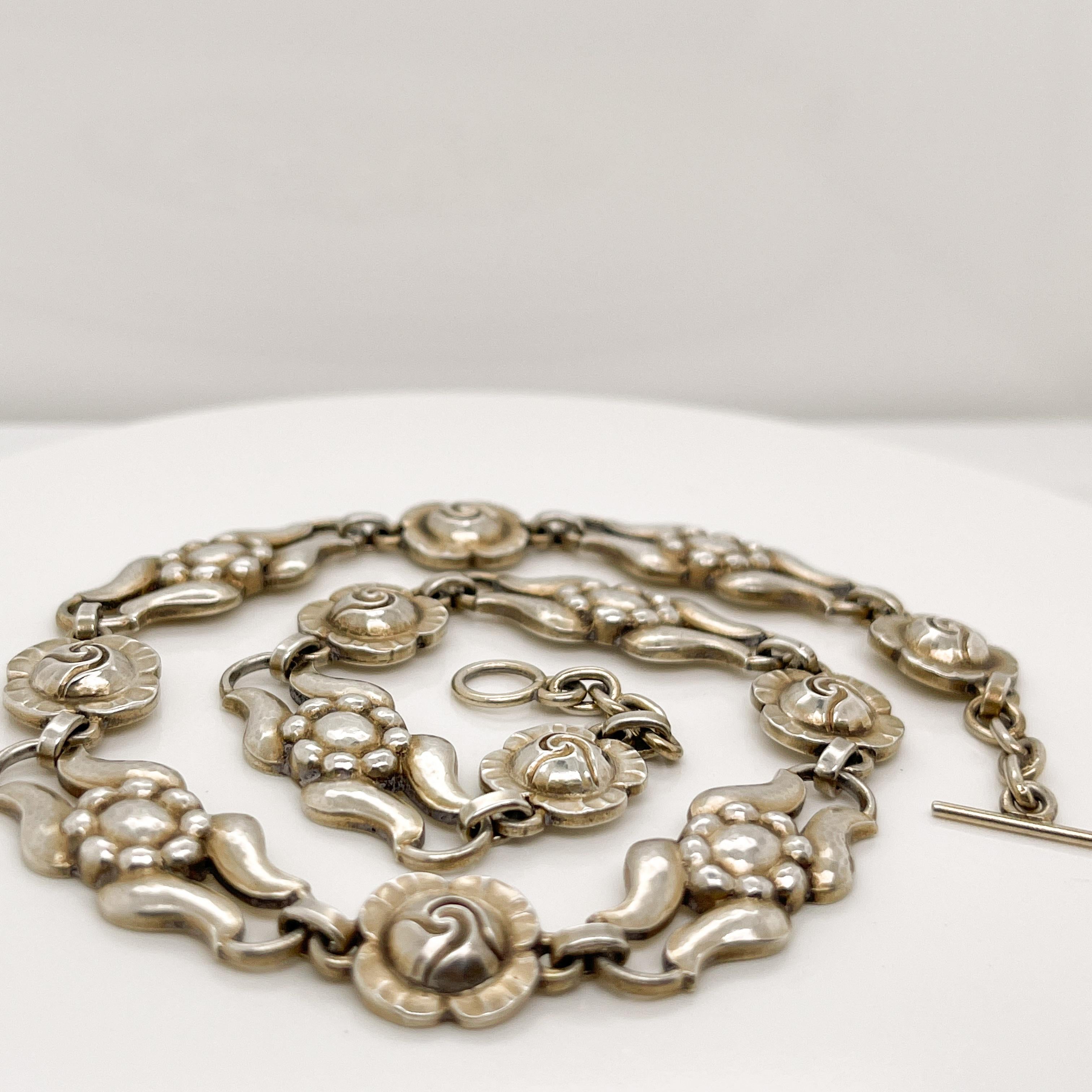 Vintage Georg Jensen Danish Sterling Silver Choker Necklace No. 10 For Sale 1