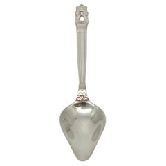 Vintage Georg Jensen Denmark Acorn 830 Silver Grapefruit Spoon #19464