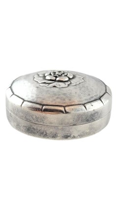 Vintage Georg Jensen Denmark Sterling Silver Floral Pill Box #79D Dated  #17601