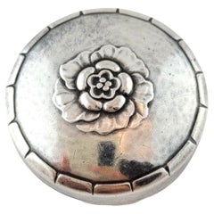 Vintage Georg Jensen Denmark Sterling Silver Floral Pill Box #79D Dated  #17601