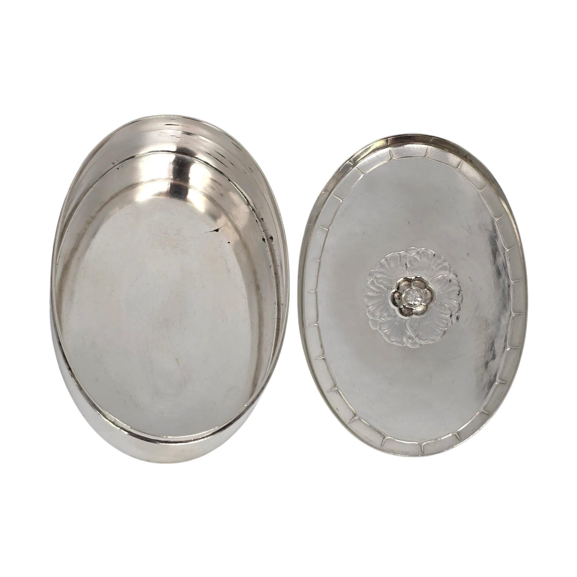 Vintage Georg Jensen Dänemark Sterlingsilber Oval Schachtelmuster 79AB #21185, Vintage im Angebot 4