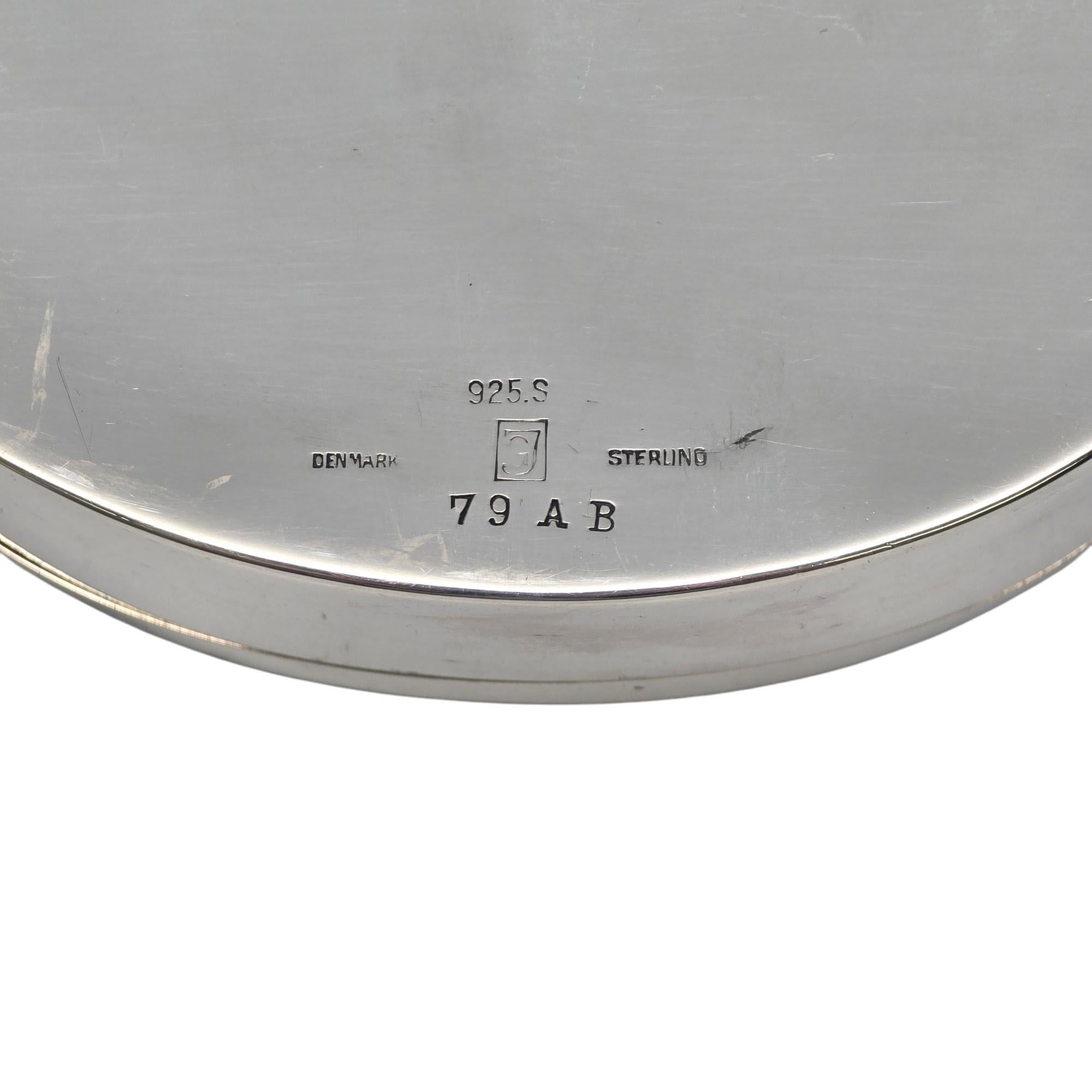 Vintage Georg Jensen Dänemark Sterlingsilber Oval Schachtelmuster 79AB #21185, Vintage im Angebot 5