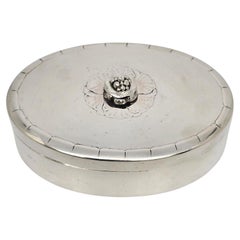 Vintage Georg Jensen Denmark Sterling Silver Oval Box Pattern 79AB #21185