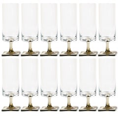 Vintage Georg Jensen for Rosenthal Crystal Berlin/Linear Smoke Champagne Set