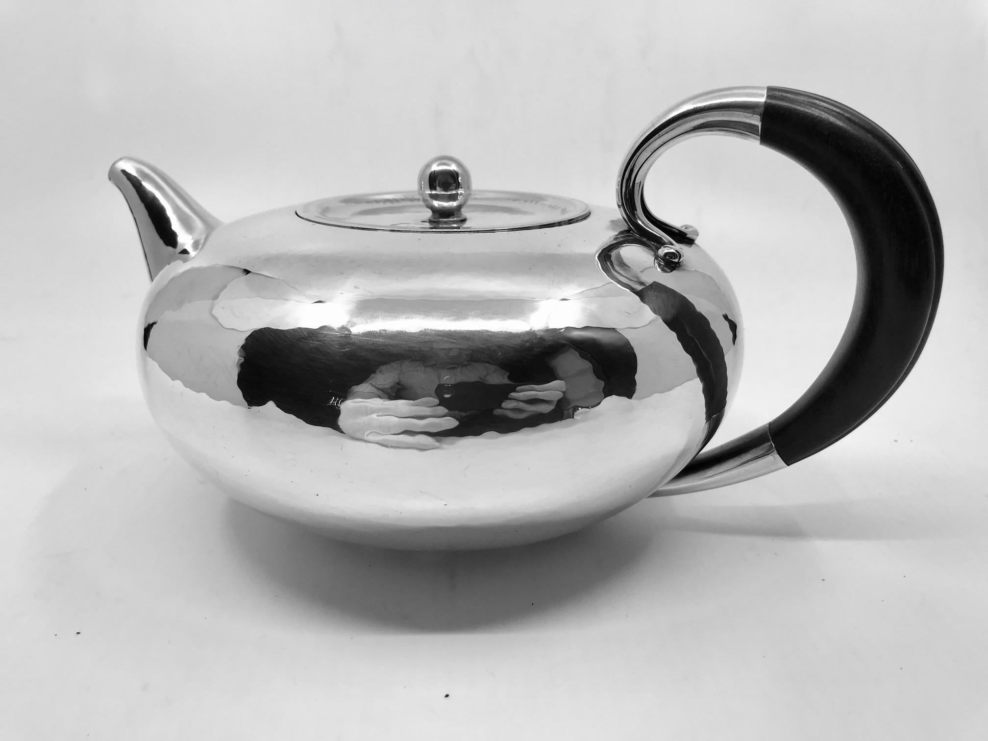 Art Deco Vintage Georg Jensen Johan Rohde Tea Set #787 For Sale