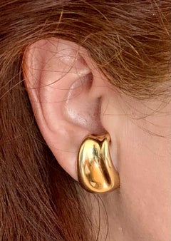 Vintage Georg Jensen Minas Spiridis 18K Yellow Gold Ear Cuff Earrings, 1990's