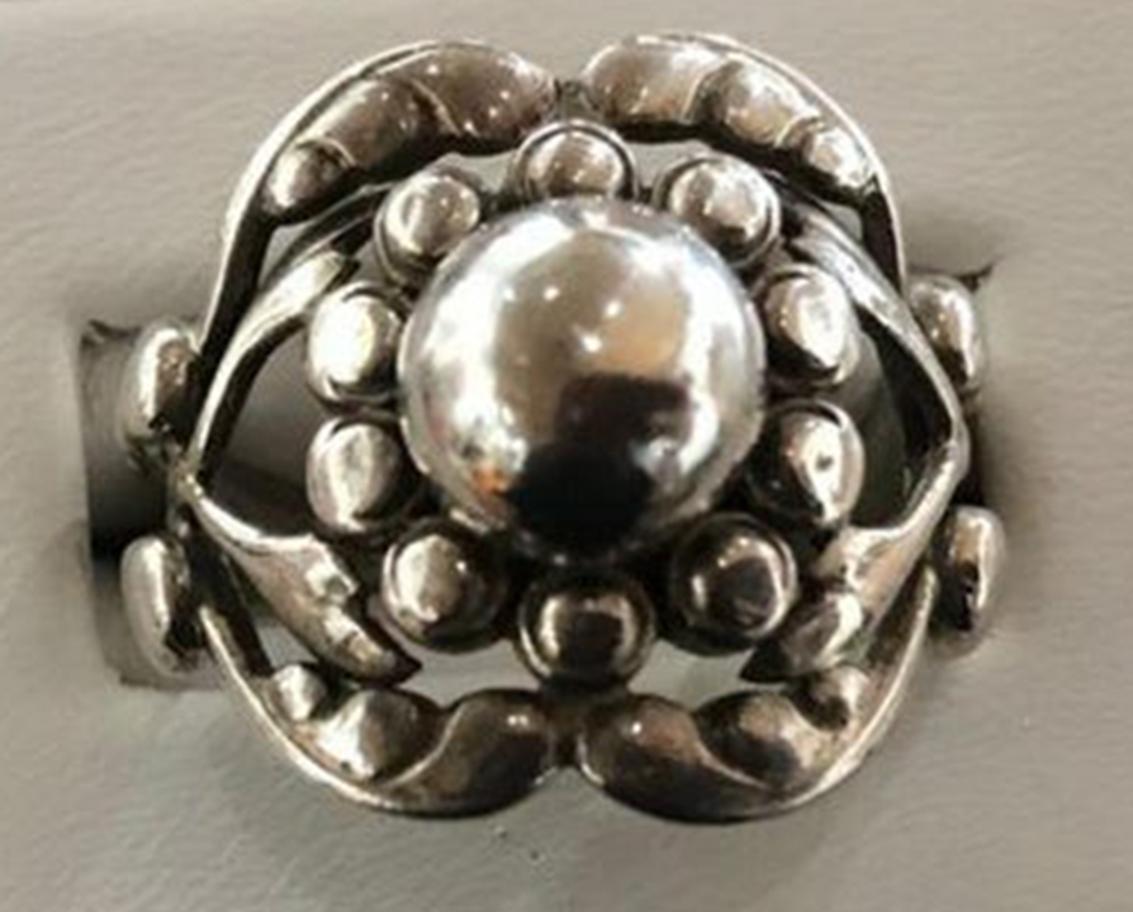 Simply Beautiful! Vintage Georg Jensen Sterling Silver Moonlight Blossom #10 Ball Ring. Size 8.5. Marked: GEORG JENSEN (in dotted oval) STERLING 10 Denmark. Made 1933-44 by Georg Jensen Copenhagen. Hand crafted in Sterling Silver, epitomizing