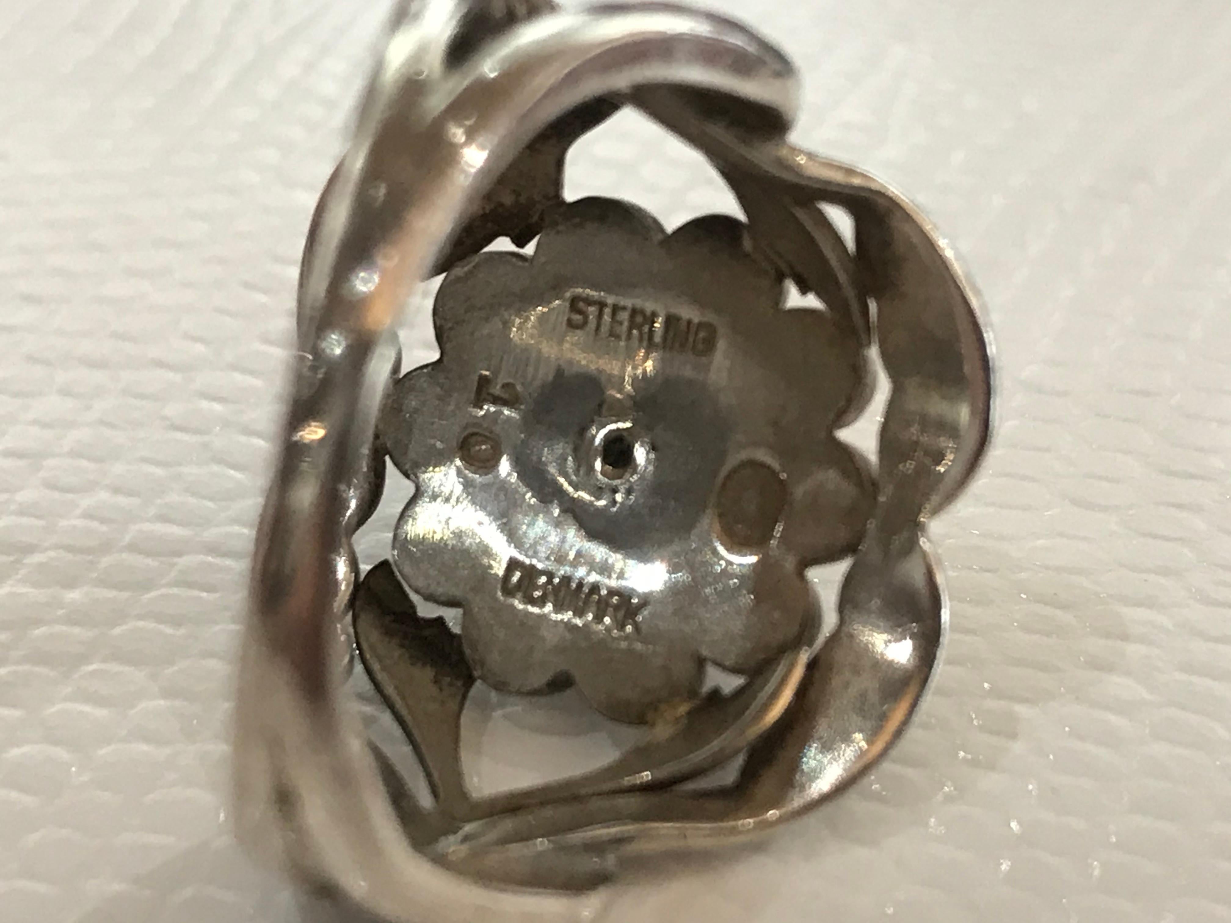Georg Jensen Mondlichtblüte #10 Kugel-Ring aus Sterlingsilber im Zustand „Hervorragend“ im Angebot in Montreal, QC
