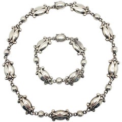 Collier et bracelet HM VINTAGE GEORG JENSEN MOONLIGHT BLOSSOM 1955 & 1956 Londres